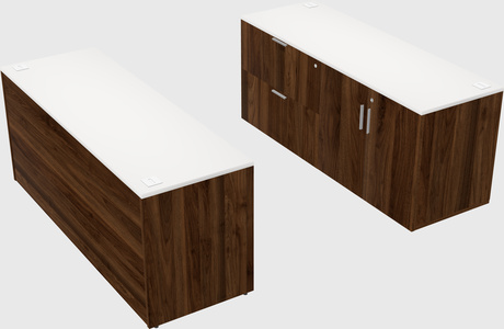 Parallel desk with credenza