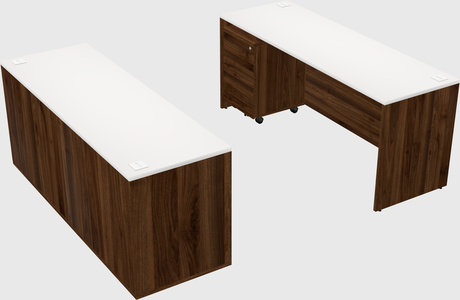 Parallel desk with credenza