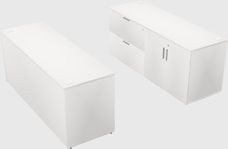 Bureau parallèle avec crédence