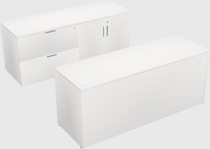 Bureau parallèle avec crédence