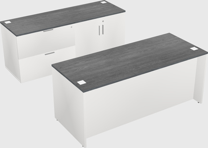 Parallel desk with credenza
