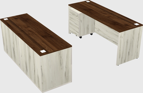 Parallel desk with credenza
