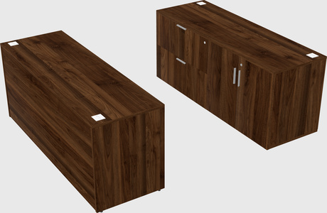 Parallel desk with credenza