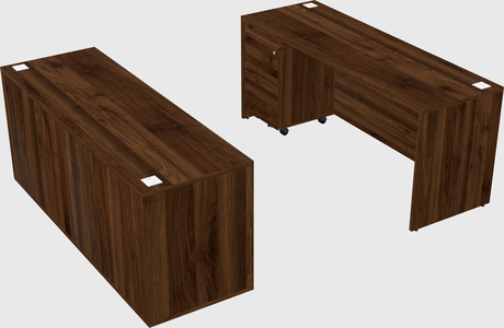 Parallel desk with credenza