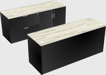 Bureau parallèle avec crédence