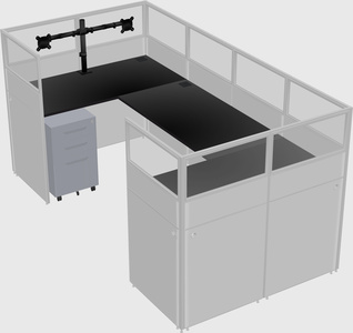 U-shaped cubicle