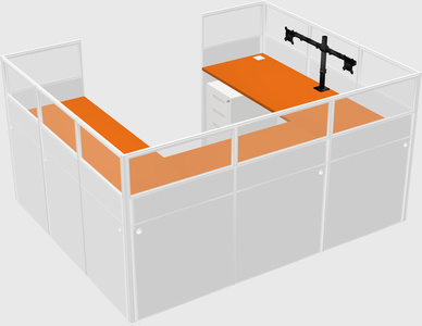 U-shaped cubicle
