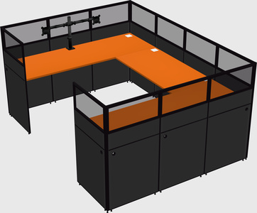 U-shaped cubicle
