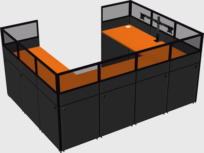 U-shaped cubicle