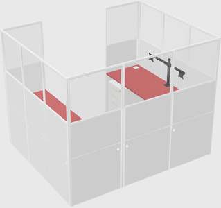 U-shaped cubicle