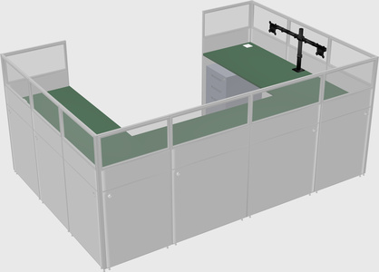 U-shaped cubicle