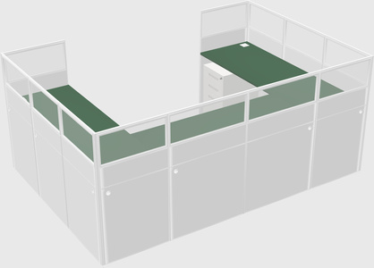 U-shaped cubicle