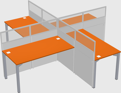 Quad office cubicles