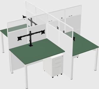 Quad office cubicles