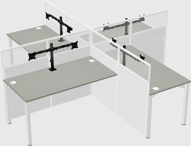 Quad office cubicles