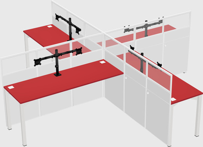 Quad office cubicles