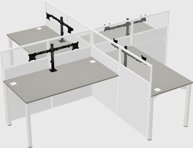 Quad office cubicles