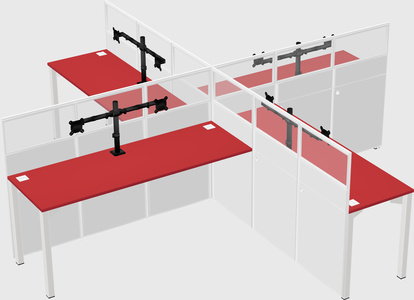 Quad office cubicles