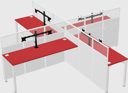 Quad office cubicles