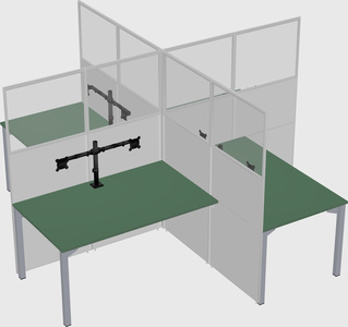 Quad office cubicles