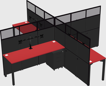 Quad office cubicles