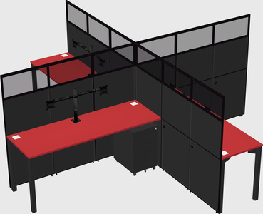Quad office cubicles