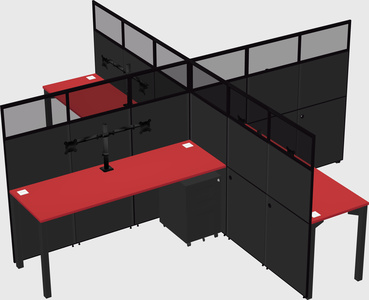 Quad office cubicles
