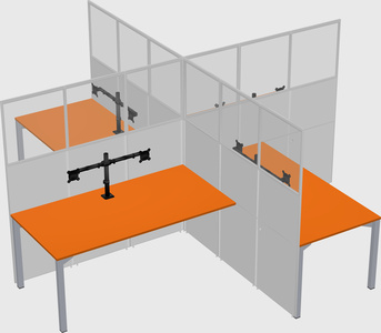 Quad office cubicles