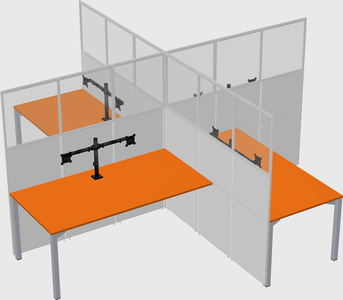 Quad office cubicles