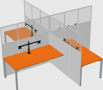 Quad office cubicles