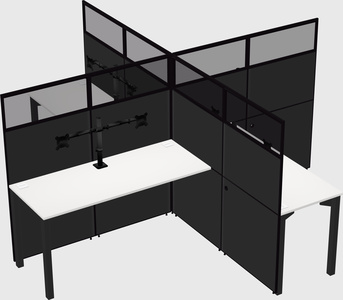 Bureaux à quatre cabines