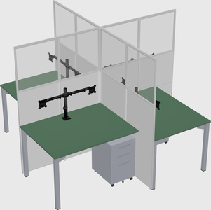 Quad office cubicles