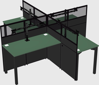 Quad office cubicles