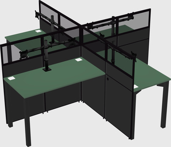 Quad office cubicles