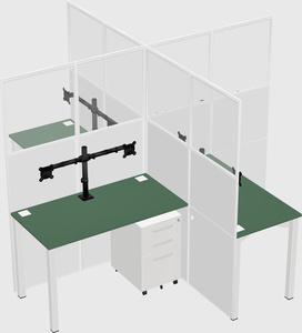 Quad office cubicles