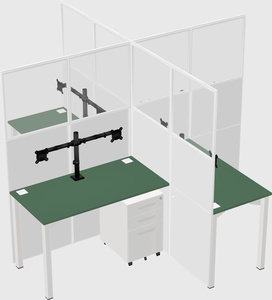 Quad office cubicles