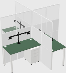 Quad office cubicles