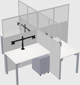 Quad office cubicles