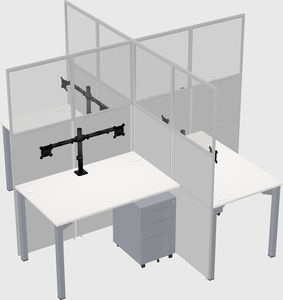 Quad office cubicles