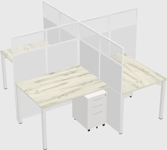 Quad office cubicles
