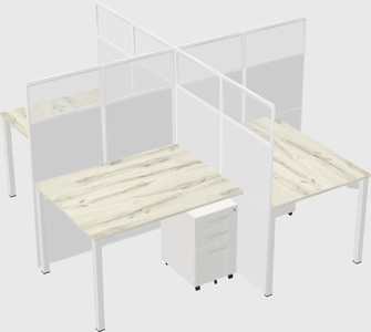 Quad office cubicles