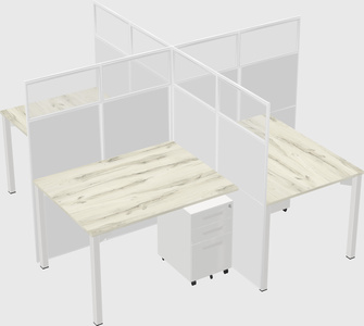 Quad office cubicles