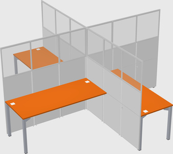 Quad office cubicles