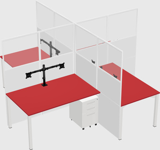 Quad office cubicles