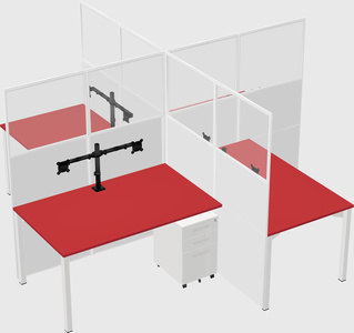 Quad office cubicles