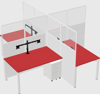 Quad office cubicles