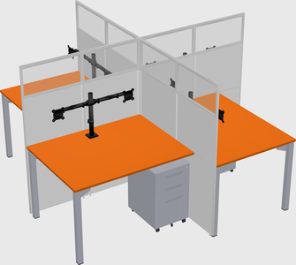 Quad office cubicles
