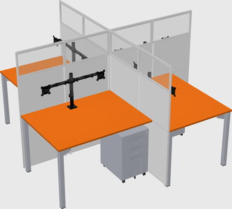 Quad office cubicles