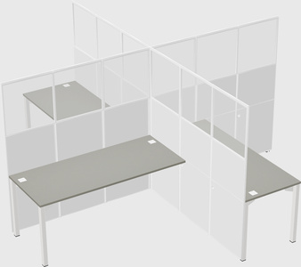 Bureaux à quatre cabines