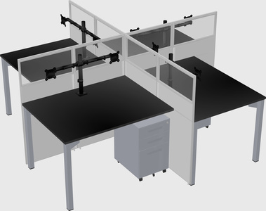 Quad office cubicles